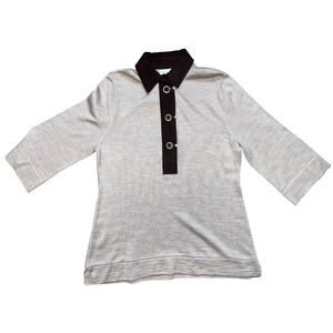 Soft Surroundings Womens Large Tan Tunic w/ Faux Suede and Hook/Grommet Closures